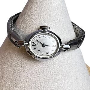 Vintage Timex Ladies Silver Tone Expansion Watch Non-Working Electric Era